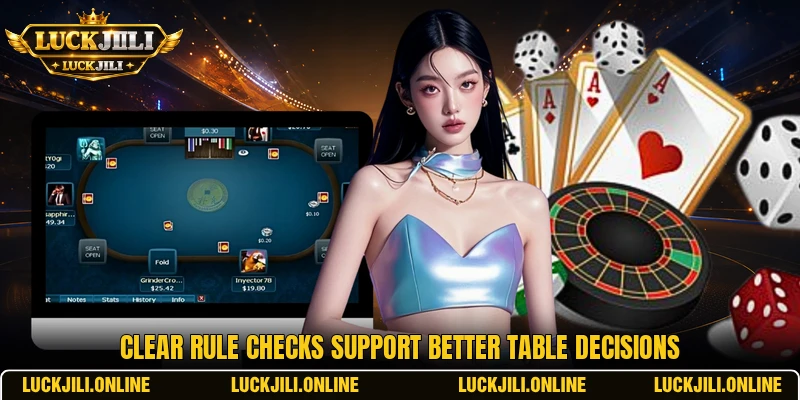 Clear rule checks support better table decisions Clear rule checks support better table decisions