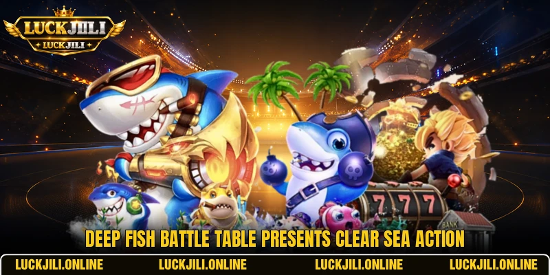 Deep Fish Battle table presents clear sea action