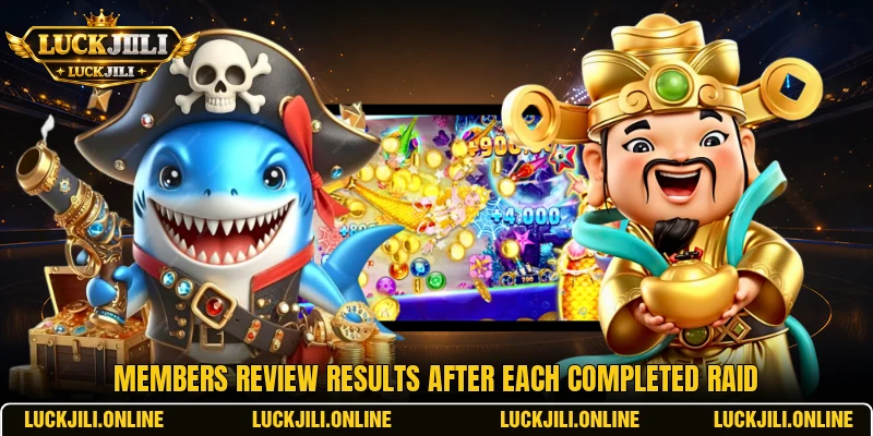 Members review results after each completed raid Members review results after each completed raid