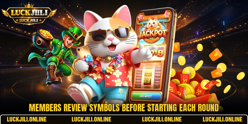 Members review symbols before starting each round Members review symbols before starting each round