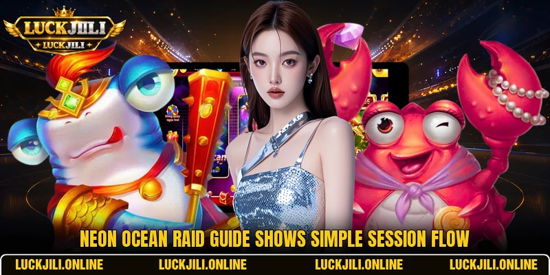Neon Ocean Raid guide shows simple session flow