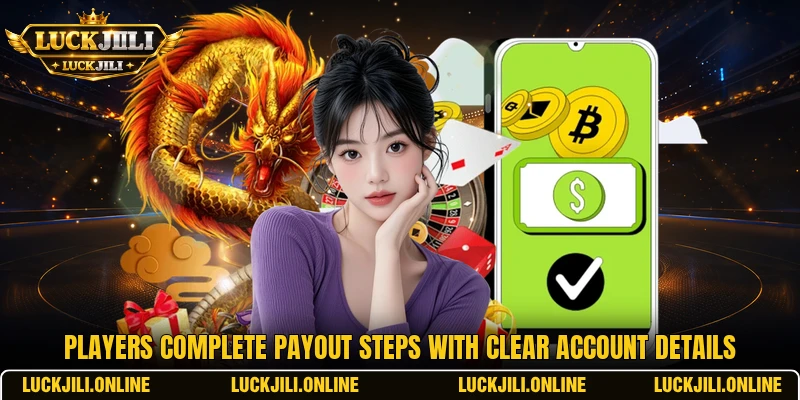 Players complete payout steps with clear account details