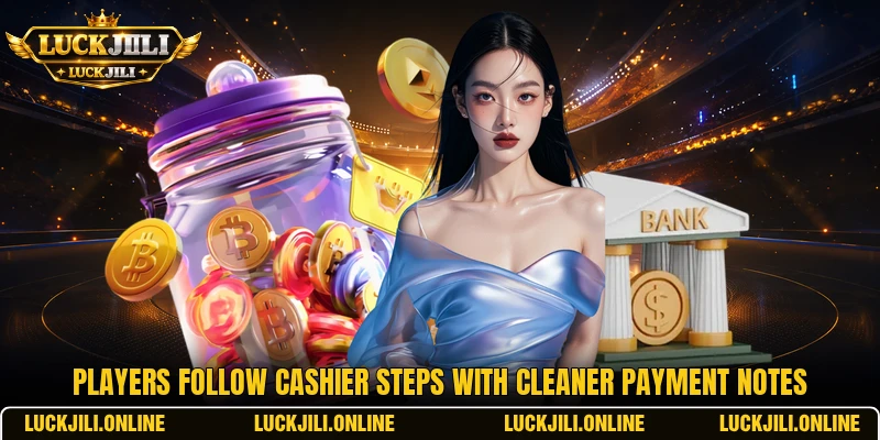 Players follow cashier steps with cleaner payment notes