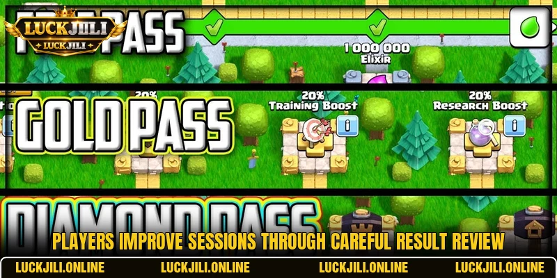 Players improve sessions through careful result review Players improve sessions through careful result review